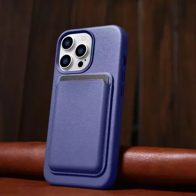 iCarer Case Leather Cover Genuine Leather Case for iPhone 14 Pro Max Light Purple (WMI14220708-LP) (MagSafe Compatible) 18