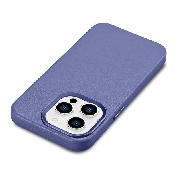 iCarer Case Leather Cover Genuine Leather Case for iPhone 14 Pro Max Light Purple (WMI14220708-LP) (MagSafe Compatible) 30