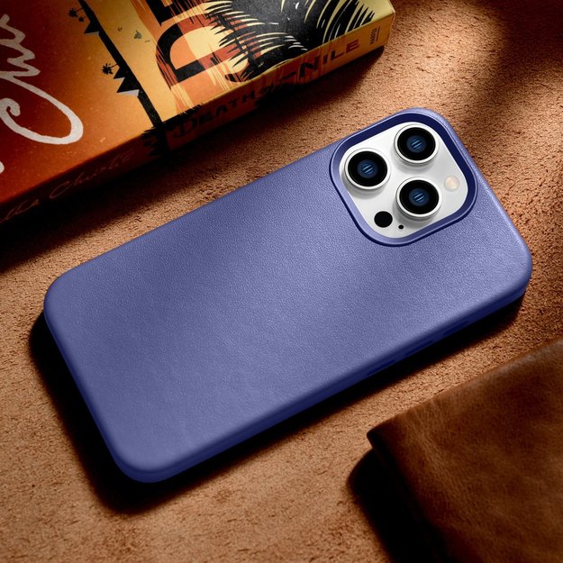 iCarer Case Leather Cover Genuine Leather Case for iPhone 14 Pro Max Light Purple (WMI14220708-LP) (MagSafe Compatible) 35
