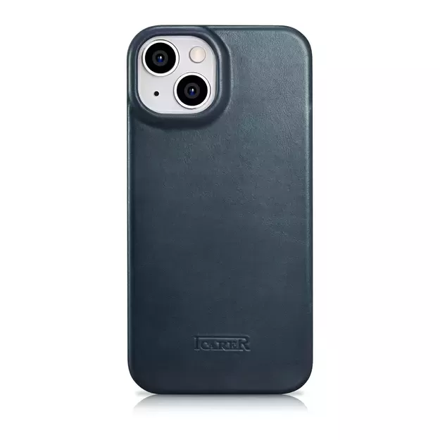 iCarer CE Oil Wax Premium Leather Folio Case iPhone 14 Plus magnetic flip case MagSafe blue (AKI14220707-BU) 2