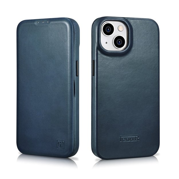 iCarer CE Oil Wax Premium Leather Folio Case iPhone 14 Plus magnetic flip case MagSafe blue (AKI14220707-BU) 36