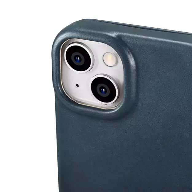 iCarer CE Oil Wax Premium Leather Folio Case iPhone 14 Plus magnetic flip case MagSafe blue (AKI14220707-BU) 12