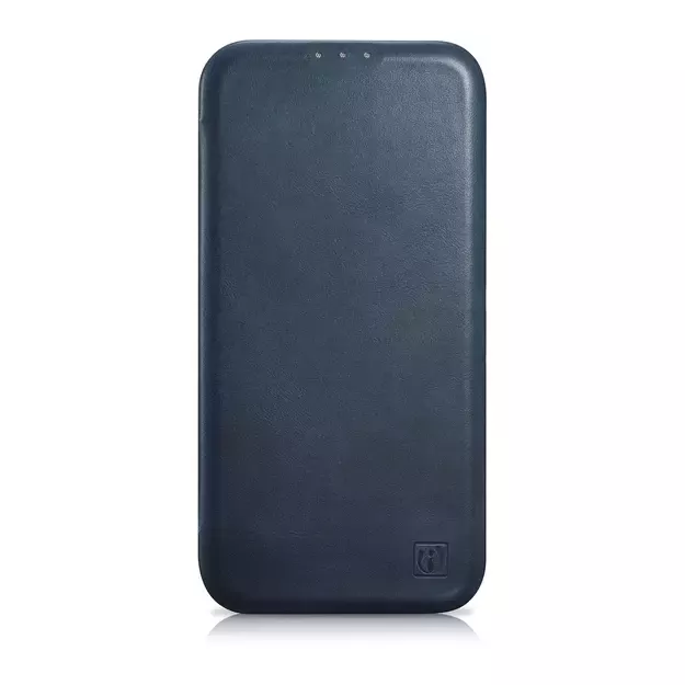iCarer CE Oil Wax Premium Leather Folio Case iPhone 14 Plus magnetic flip case MagSafe blue (AKI14220707-BU) 1