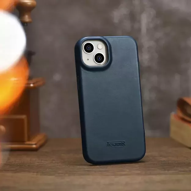 iCarer CE Oil Wax Premium Leather Folio Case iPhone 14 Plus magnetic flip case MagSafe blue (AKI14220707-BU) 41