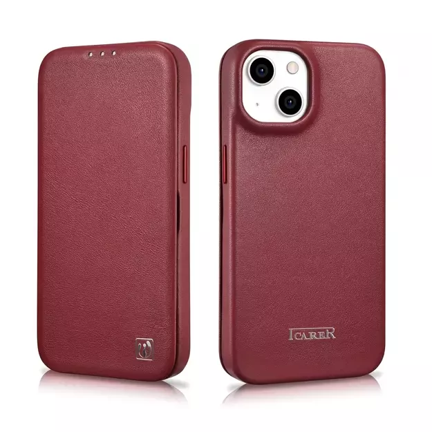 iCarer CE Premium Leather Folio Case iPhone 14 Plus Magnetic Flip Leather Folio Case MagSafe Red (WMI14220715-RD) 27