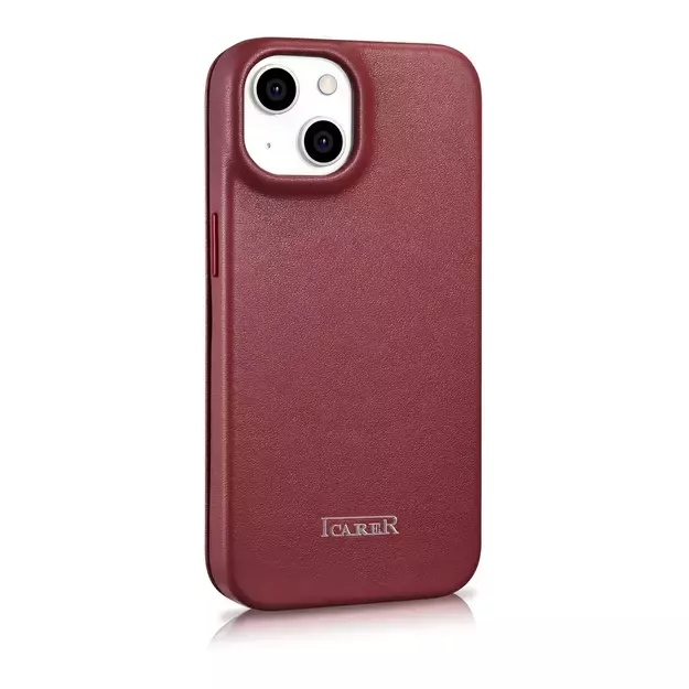 iCarer CE Premium Leather Folio Case iPhone 14 Plus Magnetic Flip Leather Folio Case MagSafe Red (WMI14220715-RD) 3