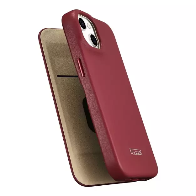 iCarer CE Premium Leather Folio Case iPhone 14 Plus Magnetic Flip Leather Folio Case MagSafe Red (WMI14220715-RD) 9