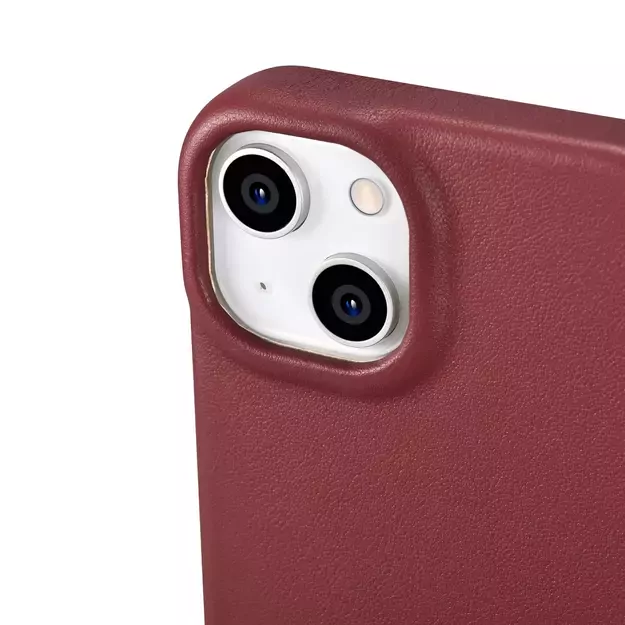 iCarer CE Premium Leather Folio Case iPhone 14 Plus Magnetic Flip Leather Folio Case MagSafe Red (WMI14220715-RD) 12