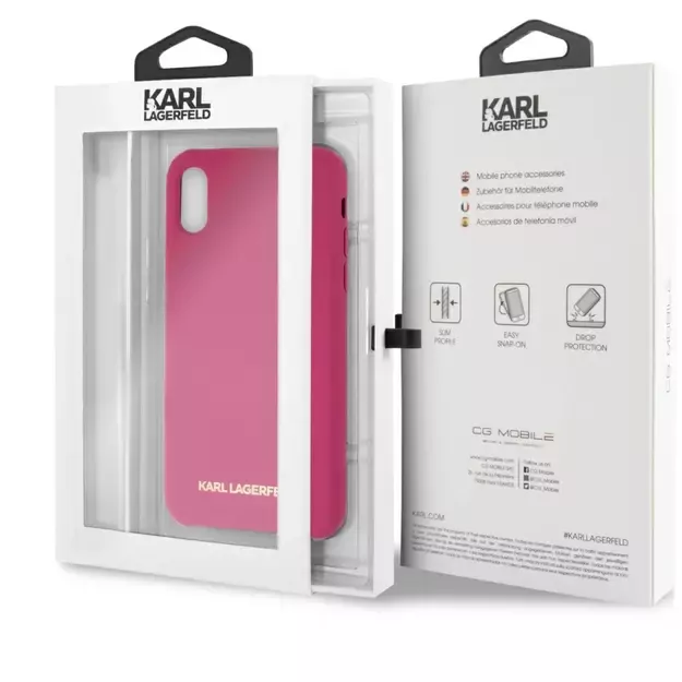 Karl Lagerfeld Silicone iPhone X/Xs Hardcase - Fuchsia 6