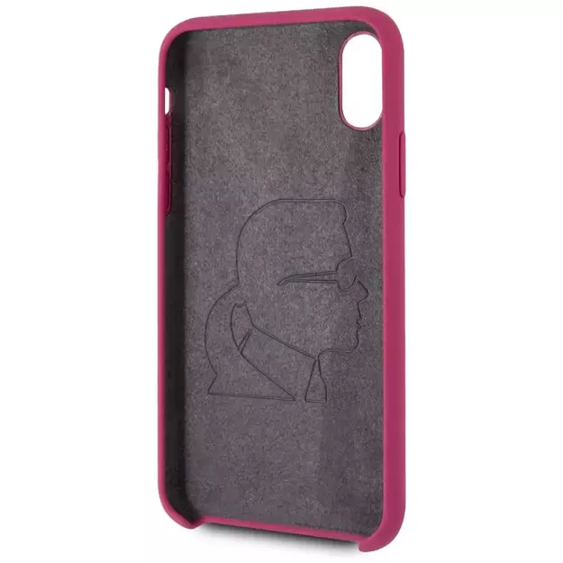 Karl Lagerfeld Silicone iPhone X/Xs Hardcase - Fuchsia 3