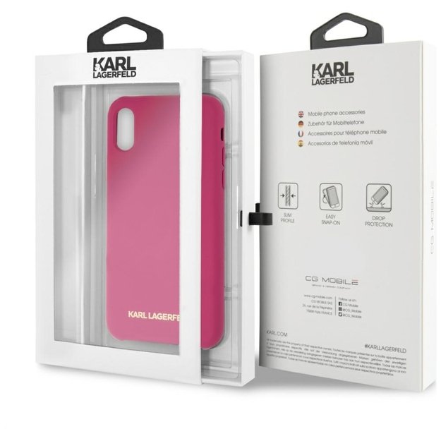 Karl Lagerfeld Silicone iPhone X/Xs Hardcase - Fuchsia 12