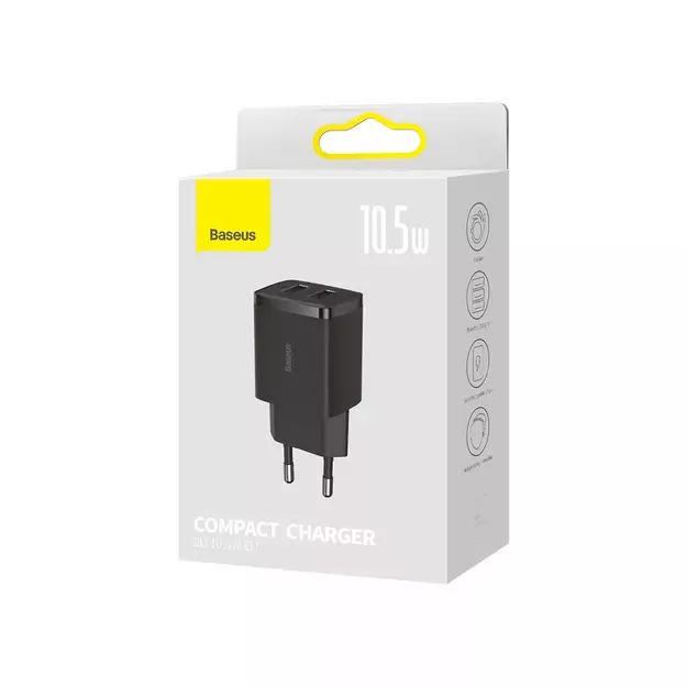Baseus Compact charger 2x USB 10.5W black (CCXJ010201) 4