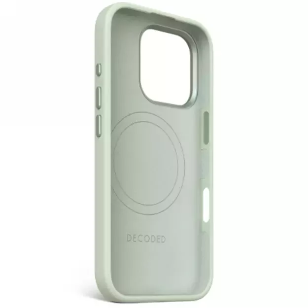Decoded AntiMicrobial Silicone Stacks Backcover Case with MagSafe for iPhone 16 Pro - Green 2