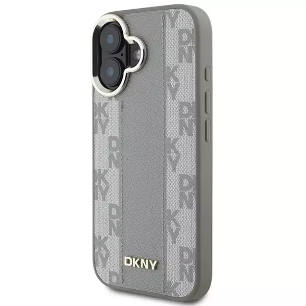 DKNY Checkered Pattern Magsafe iPhone 16 Case - Beige 8