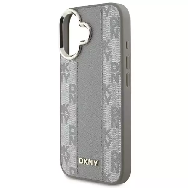 DKNY Checkered Pattern Magsafe iPhone 16 Case - Beige 12