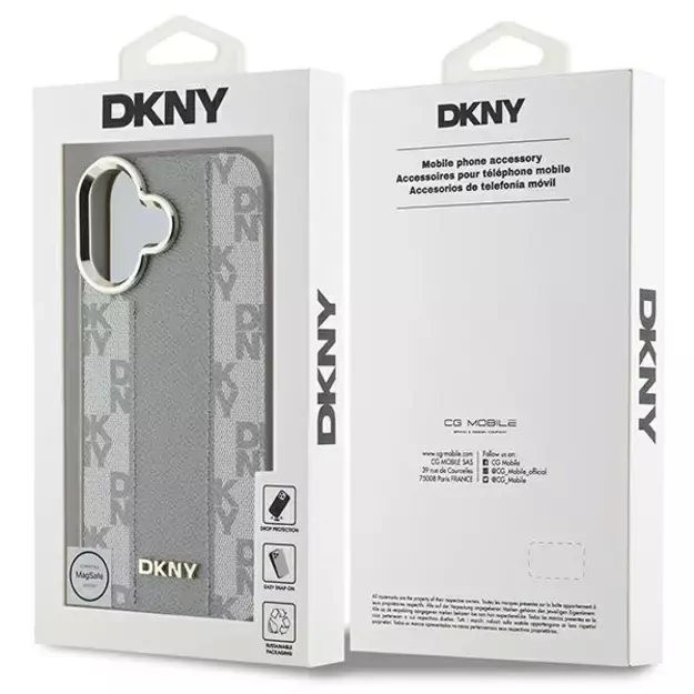 DKNY Checkered Pattern Magsafe iPhone 16 Case - Beige 14