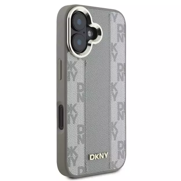 DKNY Checkered Pattern Magsafe iPhone 16 Case - Beige 10