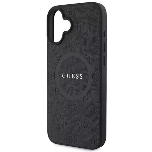 Guess Saffiano Peony Classic Logo MagSafe case for iPhone 16 - black 4