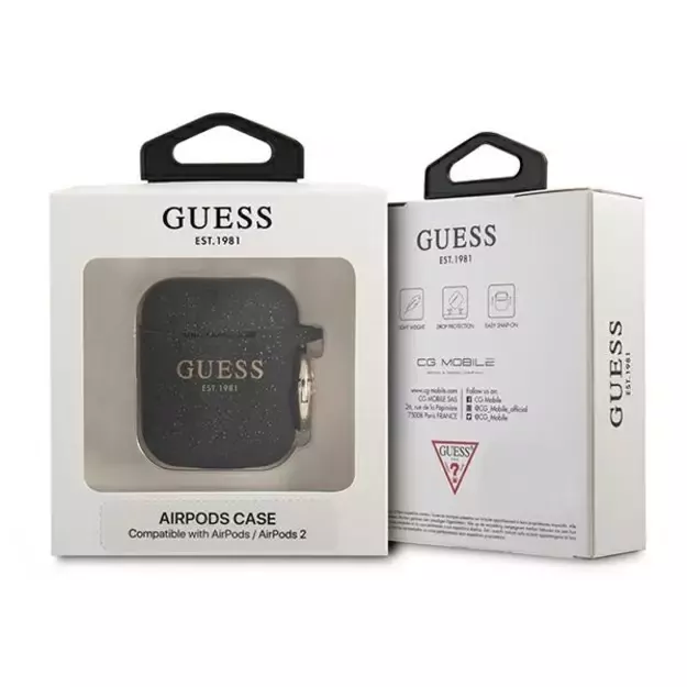Guess GUA2SGGEK AirPods cover black/black Silicone Glitter 2