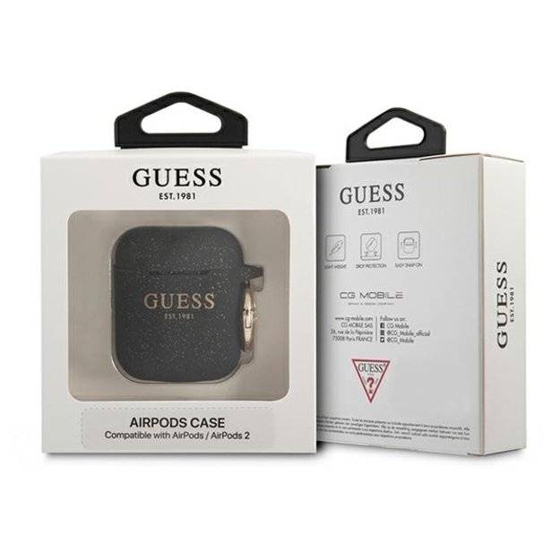 Guess GUA2SGGEK AirPods cover black/black Silicone Glitter 4