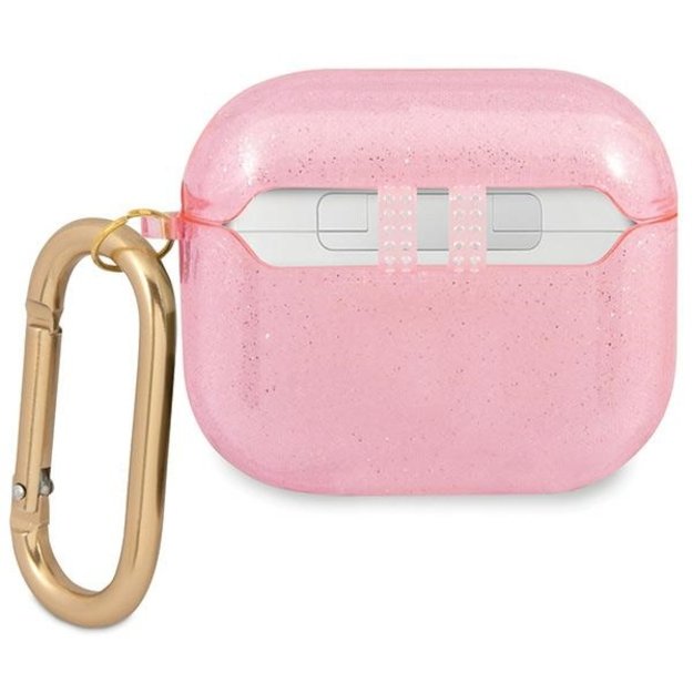Guess GUA3UCG4GP AirPods 3 cover pink/pink Glitter Collection 3