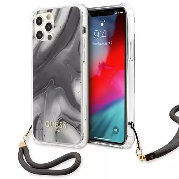 Guess GUHCP12LKSMAGR iPhone 12 Pro Max 6.7&quot  grey/grey hardcase Marble Collection