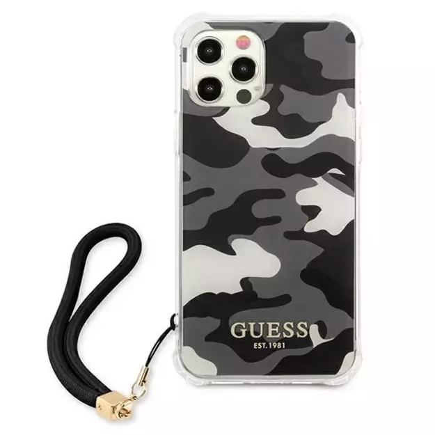 Guess GUHCP12MKSARBK iPhone 12/12 Pro 6.1&quot  black/black hardcase Camo Collection 2