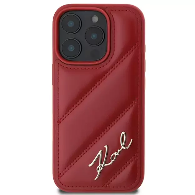Karl Lagerfeld Quilted Signature iPhone 16 Pro Case - Red 2