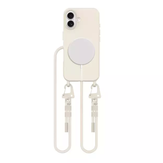 Tech-Protect MagNecklace MagSafe Case with Lanyard for iPhone 16 - Beige