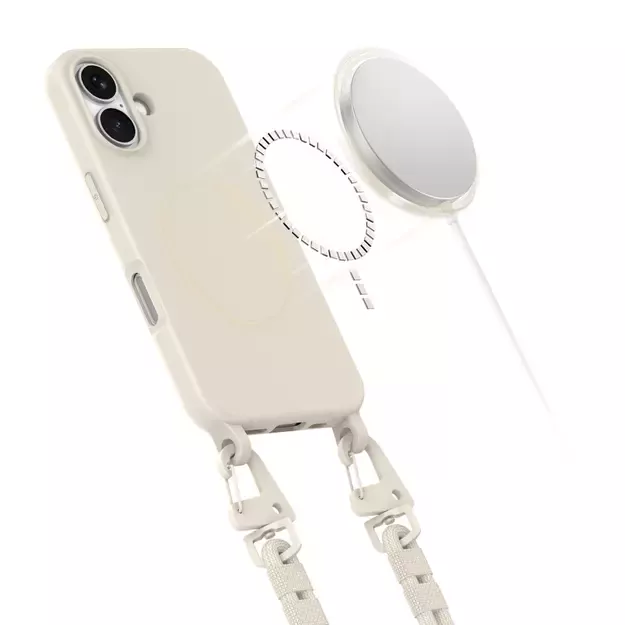 Tech-Protect MagNecklace MagSafe Case with Lanyard for iPhone 16 - Beige 8