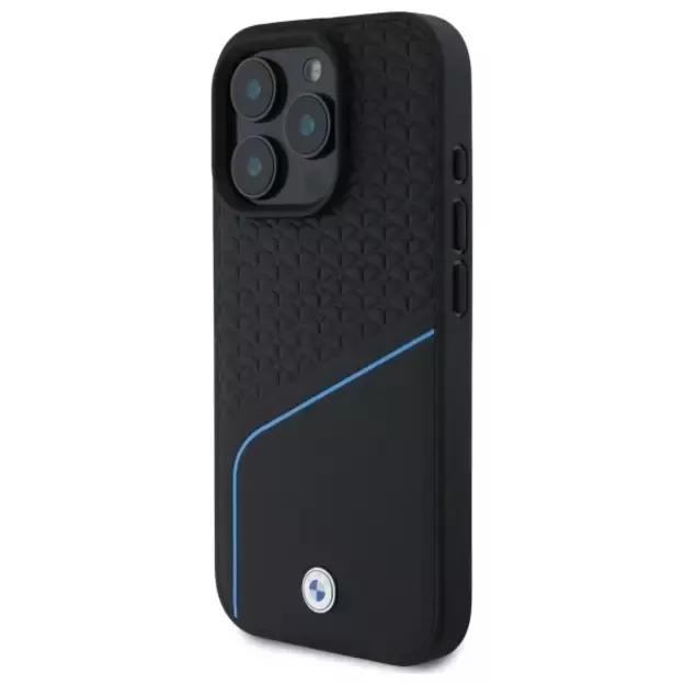 BMW Sign Leather Textured And Line MagSafe Case for iPhone 16 Pro Max - Black 8