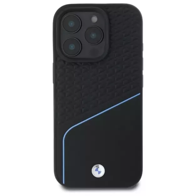 BMW Sign Leather Textured And Line MagSafe Case for iPhone 16 Pro Max - Black 9