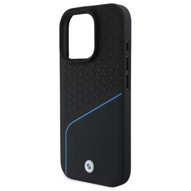 BMW Sign Leather Textured And Line MagSafe Case for iPhone 16 Pro Max - Black 12