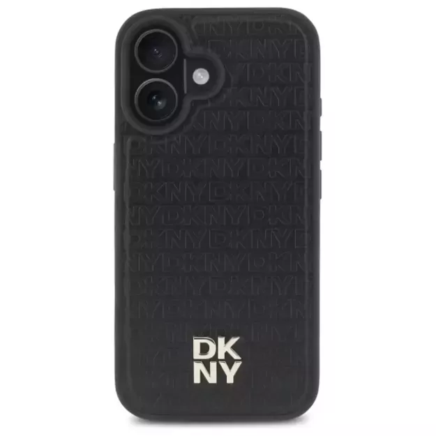 DKNY Repeat Pattern Stack Logo MagSafe iPhone 16 Case - Black 2