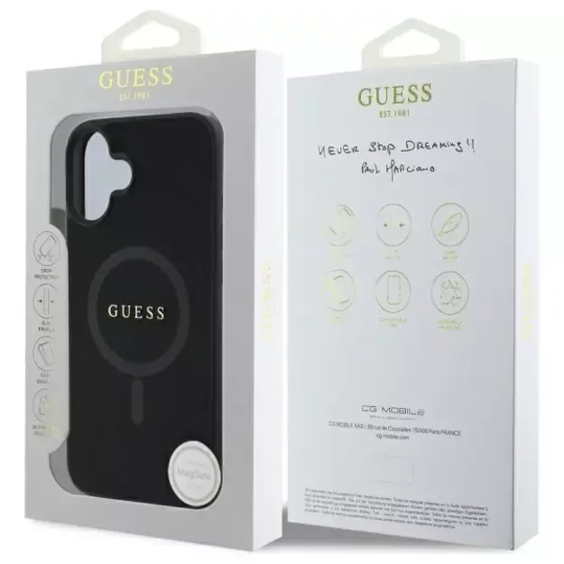 Guess Saffiano Classic Logo MagSafe case for iPhone 16 - black 14