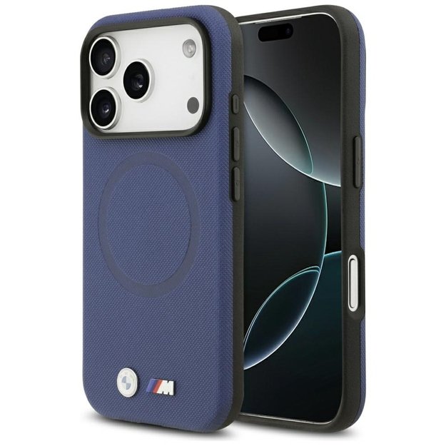 BMW M FW Metal Logo MagSafe Case for iPhone 17 Pro - Navy Blue