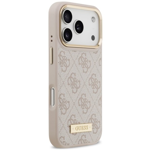 Guess 4G Logo Plate MagSafe Case for iPhone 17 Pro - Pink 3