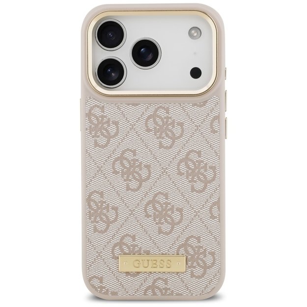 Guess 4G Logo Plate MagSafe Case for iPhone 17 Pro - Pink 2