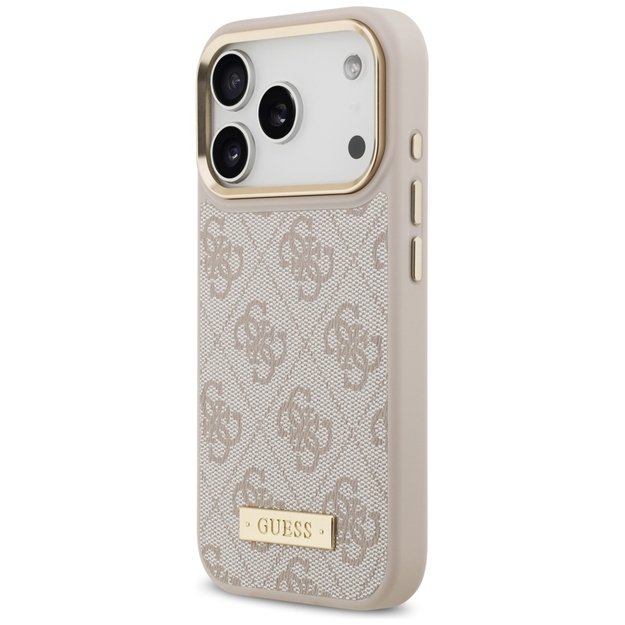 Guess 4G Logo Plate MagSafe Case for iPhone 17 Pro - Pink 1