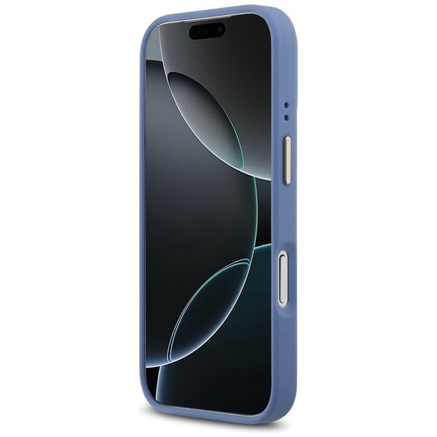 Guess 4G Strass Logo &amp  Big Strap Metal Buttons MagSafe Case for iPhone 17 Pro - Blue 4