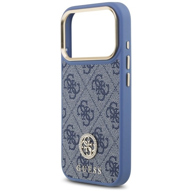 Guess 4G Strass Logo &amp  Big Strap Metal Buttons MagSafe Case for iPhone 17 Pro - Blue 5