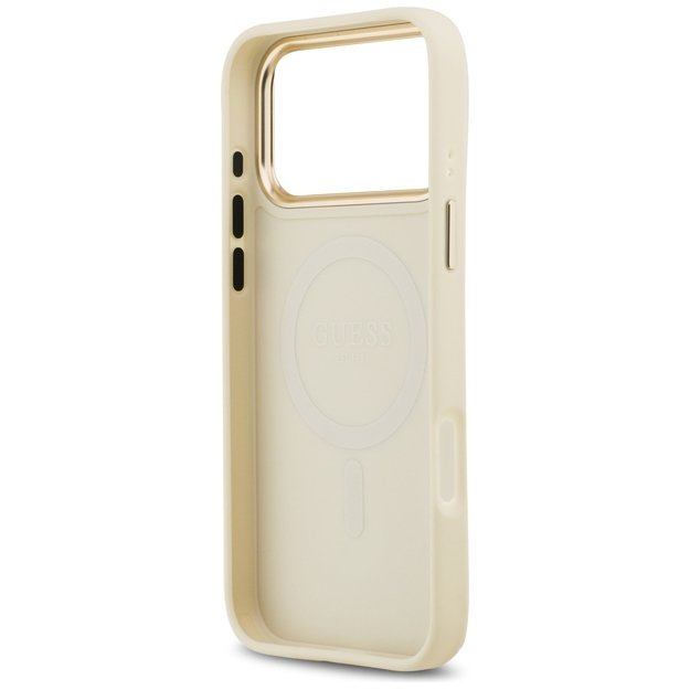 Guess Grained Strass Logo MagSafe case for iPhone 17 Pro Max - beige 6