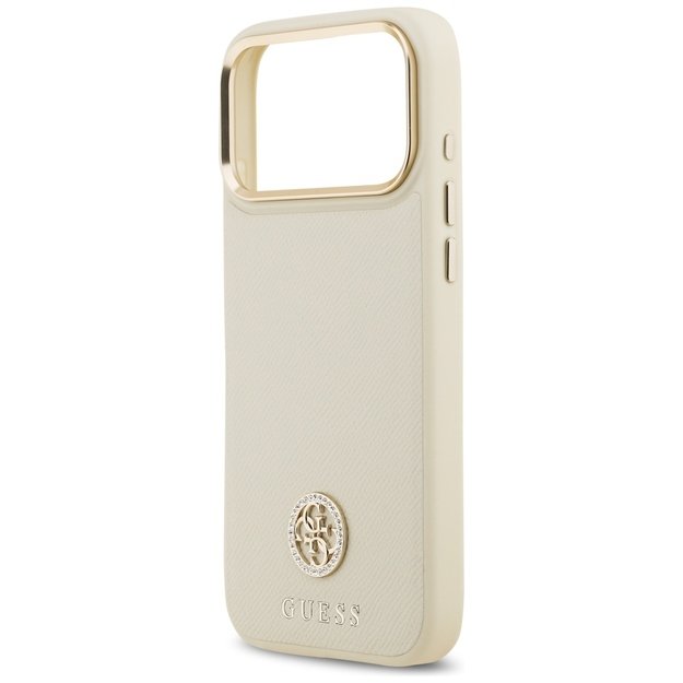 Guess Grained Strass Logo MagSafe case for iPhone 17 Pro Max - beige 5