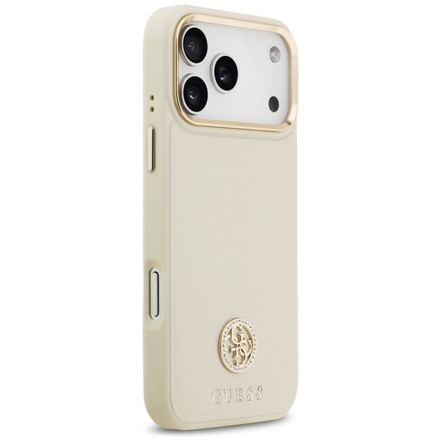Guess Grained Strass Logo MagSafe case for iPhone 17 Pro Max - beige 3