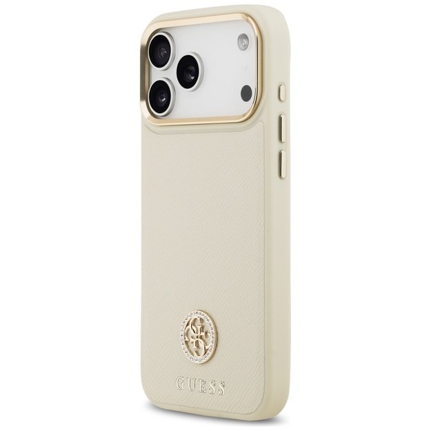 Guess Grained Strass Logo MagSafe case for iPhone 17 Pro Max - beige 1