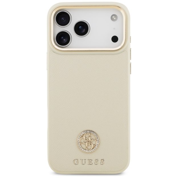 Guess Grained Strass Logo MagSafe case for iPhone 17 Pro Max - beige 2