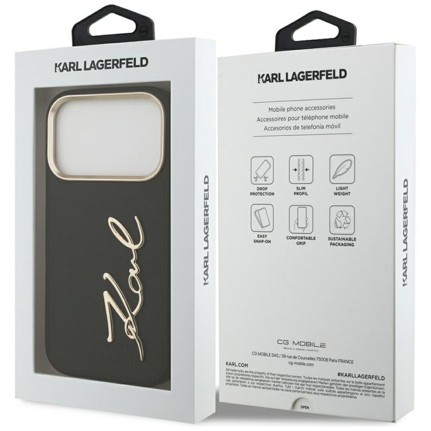 Karl Lagerfeld Karl Script Logo Case for iPhone 17 Pro - Black 7