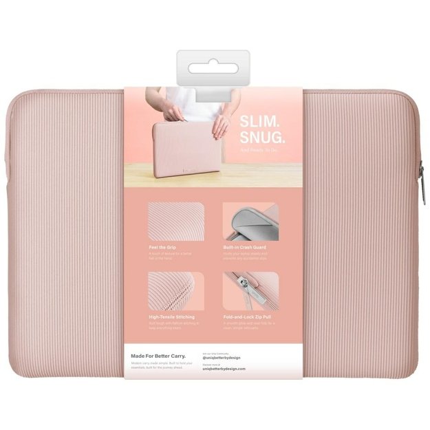 Uniq Cyprus Ridge Edition Laptop Sleeve for 14&quot  laptops, water-resistant neoprene, pink 6