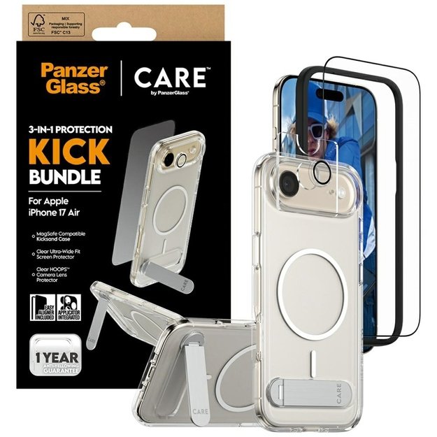CARE by PanzerGlass Feature Kick 3in1 Case + Glass + Lens for iPhone Air 3