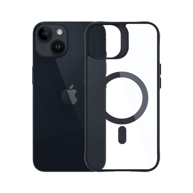 3mk Satin Armor MagCase with MagSafe for iPhone 13 / 14 - Transparent with Black Frame 3